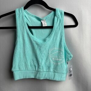 Ragwear Oregon Coast Brookings Terry Cloth Crop Tank Top Island Blue‎ L NEW